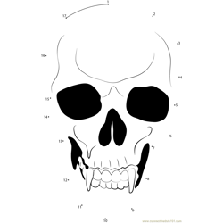 Vampire Skull Dot to Dot Worksheet
