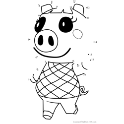 Lucy Animal Crossing Dot to Dot Worksheet