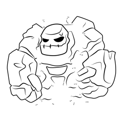 Golem from Clash of the Clans Dot to Dot Worksheet