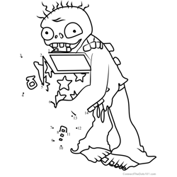 Jack-in-the-Box Zombie Dot to Dot Worksheet