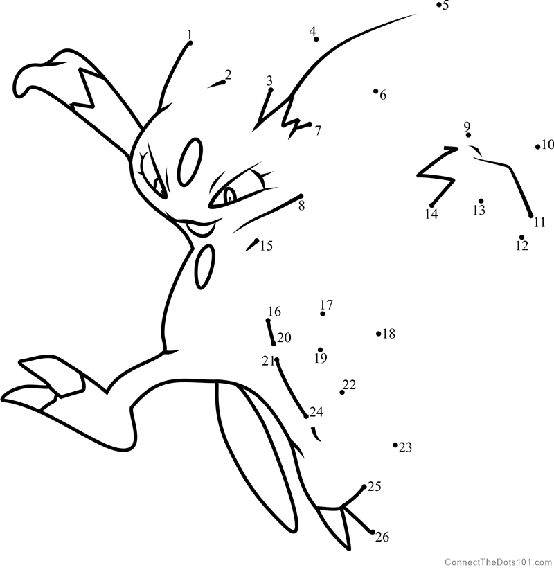 Pokemon Sneasel dot to dot printable worksheet Connect The Dots