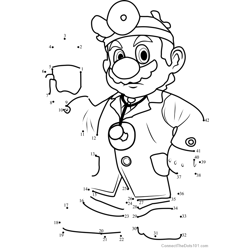 Dr Mario from Super Mario Dot to Dot Worksheet