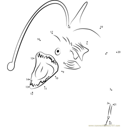 Viperfish Open Mouth Dot to Dot Worksheet