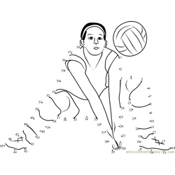 Volleyball Women Shot Dot to Dot Worksheet
