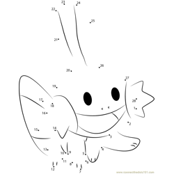 Water Pokemon Smiling Dot to Dot Worksheet