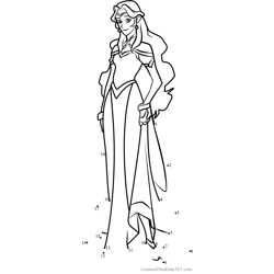Princess Allura from Voltron - Legendary Defender Dot to Dot Worksheet