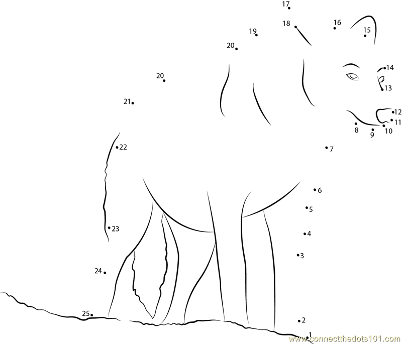Wolf Look dot to dot printable worksheet Connect The Dots