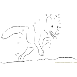 Wolf On Hunting Dot to Dot Worksheet