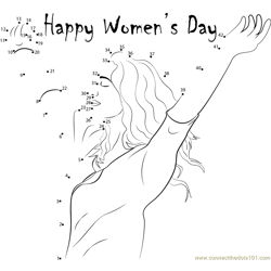 Gorgeous Women's Day Dot to Dot Worksheet