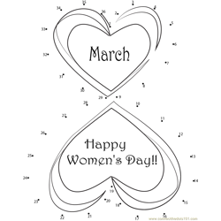 Happy International Women's Day Dot to Dot Worksheet