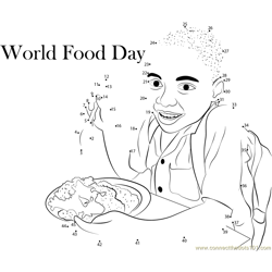 Hungry World Food Day Dot to Dot Worksheet
