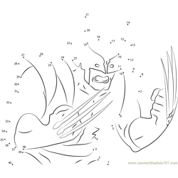 Angry Wolverine Dot to Dot Worksheet