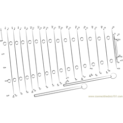 Wooden Xylophone 2 Dot to Dot Worksheet