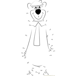 Cute Yogi Bear Dot to Dot Worksheet