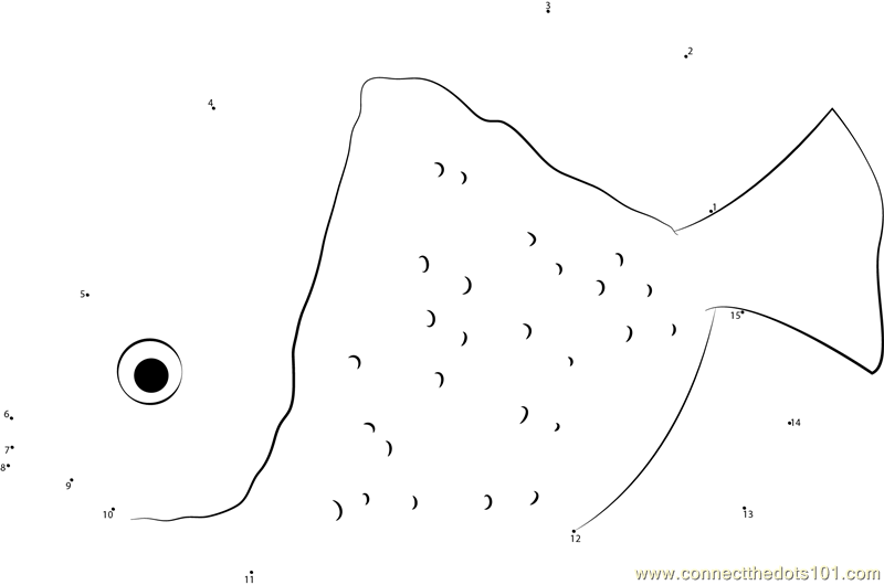 Connect the dots Aquarium Fish worksheet, Dot to dots page