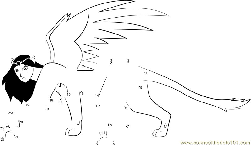 Connect the Dots Mythical Creatures Sphinx (Mythical Creatures > Sphinx ...