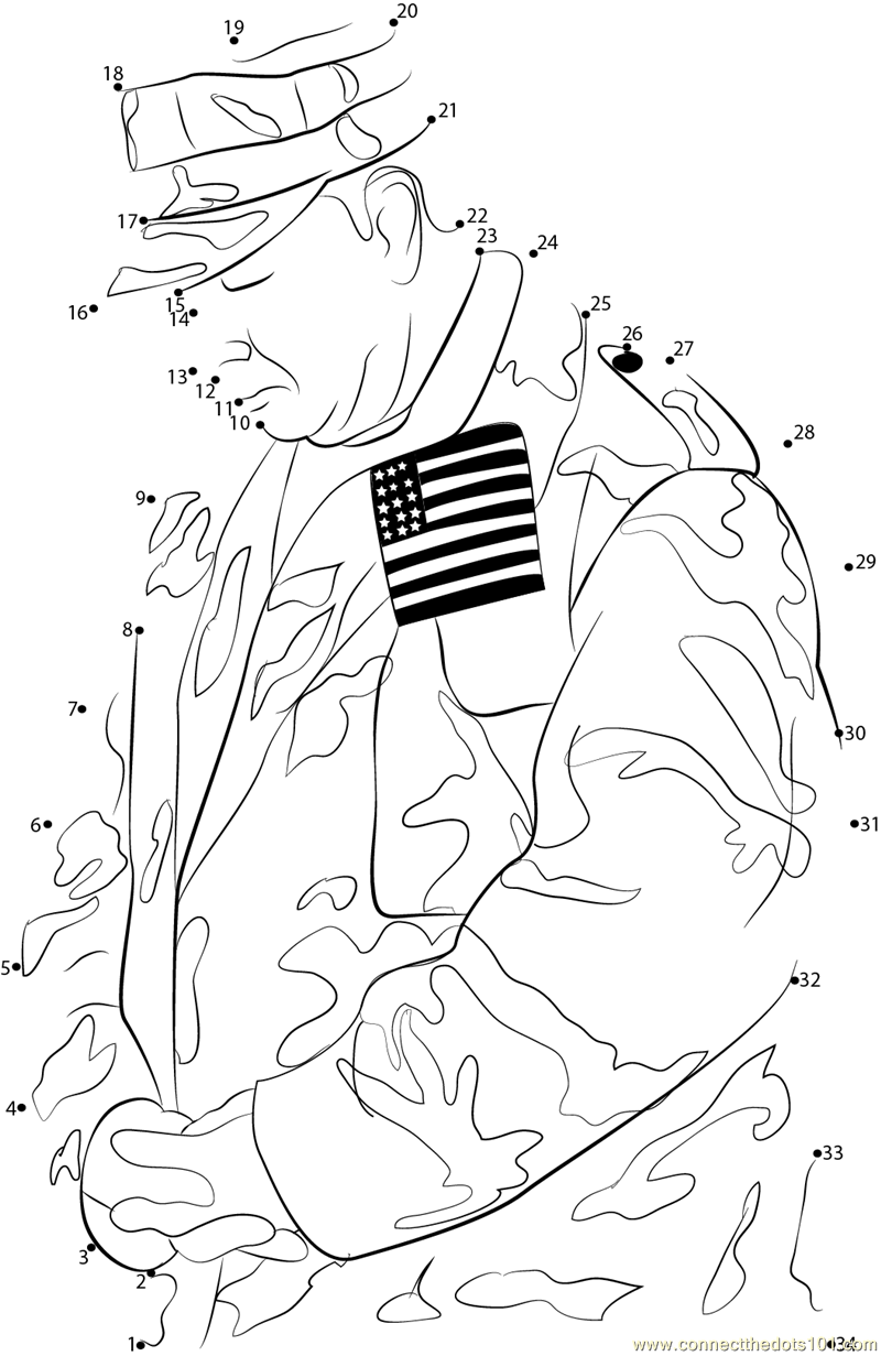 Connect the Dots Veterans Day Respect (Holidays > Veterans Day) - dot Connect the Dots Veterans Day Respect (Holidays > Veterans Day) - dot