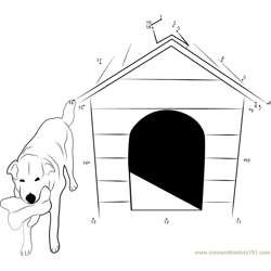 Pet Friendly Dog House Dot to Dot Worksheet