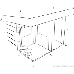 Steel and Wood Dog House Dot to Dot Worksheet