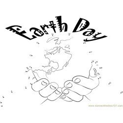 Earth on Palm Dot to Dot Worksheet