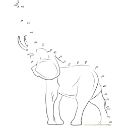 Young Indian Elephant Dot to Dot Worksheet