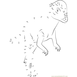 Pachycephalosaurus Dino Dot to Dot Worksheet