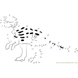 Pachycephalosaurus with Patches Dot to Dot Worksheet
