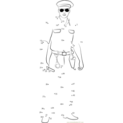 Policeman with Sunglasses Dot to Dot Worksheet