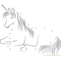 Unicorn Relaxing Dot to Dot Worksheet