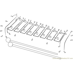 Wooden Xylophone Dot to Dot Worksheet