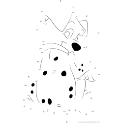 Black-spotted Dalmatian Dot to Dot Worksheet