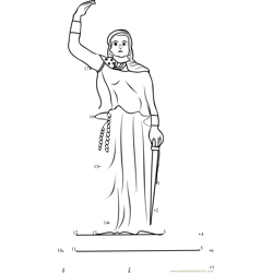 Statue of Dyhia in Khenchela Dot to Dot Worksheet