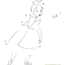 Disney Princess Alice Dot to Dot Worksheet