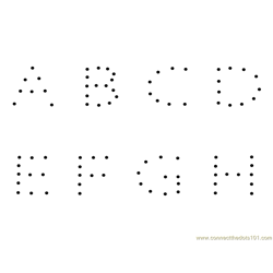 Alphabets A to H Dot to Dot Worksheet