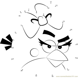Angry bird red Dot to Dot Worksheet