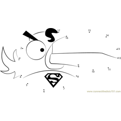 Superman Angry Bird Dot to Dot Worksheet