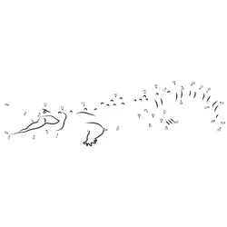 Alligator on the Beach Dot to Dot Worksheet