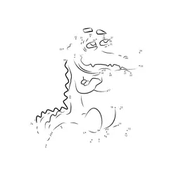 Smiling Alligator Creature Fun Dot to Dot Worksheet