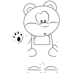 Friendly Bear Waves Hello Dot to Dot Worksheet