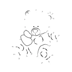 Soft Teddy Bear Shape Dot to Dot Worksheet