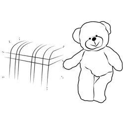 Bear Seeks Hidden Chest Game Dot to Dot Worksheet