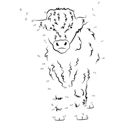 Shaggy Highland Bovine Figure Dot to Dot Worksheet