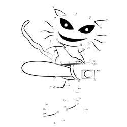 Amusing Feline Upright Pose Dot to Dot Worksheet