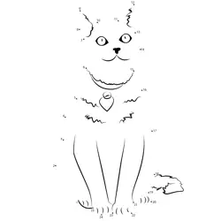 Sitting Feline Numerical Game Dot to Dot Worksheet