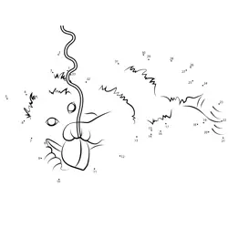 Kitten Playing with String Dot to Dot Worksheet