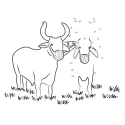 Numbers Game Two Oxen Dot to Dot Worksheet