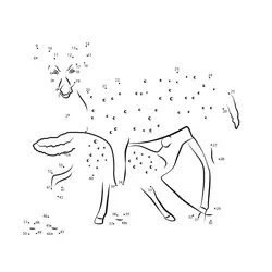 Baby deer drinks from mother Dot to Dot Worksheet