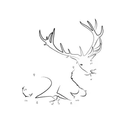 Majestic Red Deer Contour Dot to Dot Worksheet