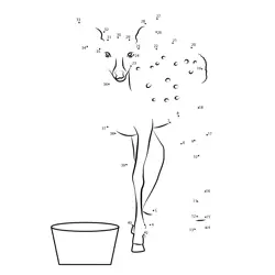 Young Deer Near Bucket Dot to Dot Worksheet