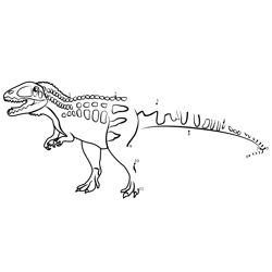 Carcharodontosaurus Dinosaur Dot to Dot Worksheet